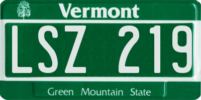 VT license plate LSZ219
