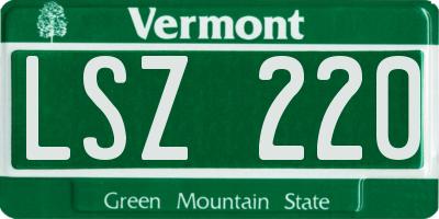 VT license plate LSZ220