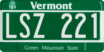 VT license plate LSZ221