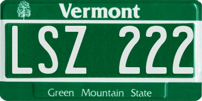 VT license plate LSZ222