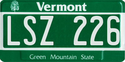 VT license plate LSZ226