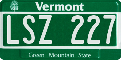 VT license plate LSZ227