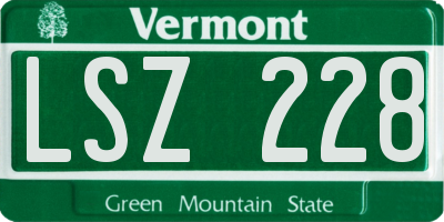 VT license plate LSZ228