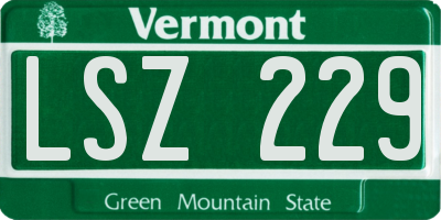 VT license plate LSZ229