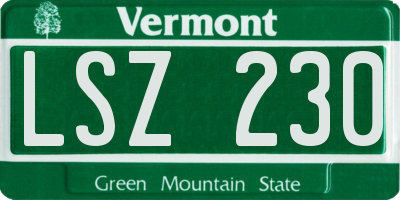 VT license plate LSZ230