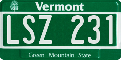 VT license plate LSZ231