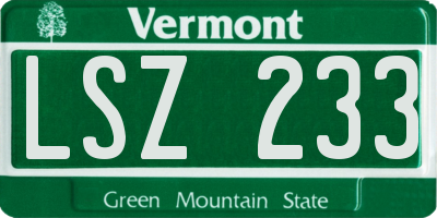 VT license plate LSZ233