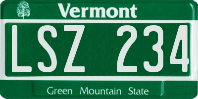 VT license plate LSZ234