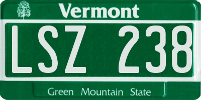 VT license plate LSZ238