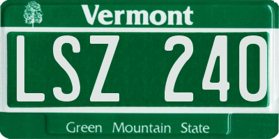 VT license plate LSZ240