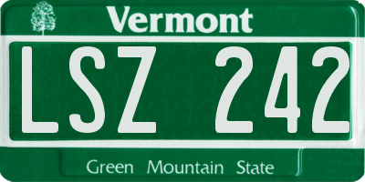 VT license plate LSZ242