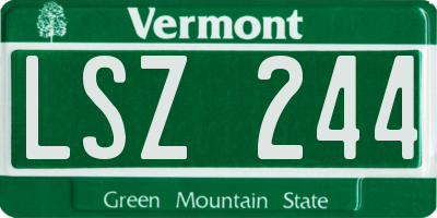 VT license plate LSZ244