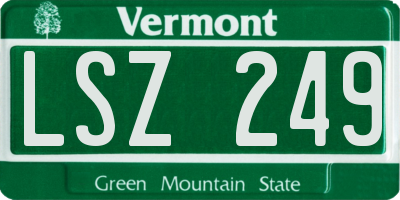 VT license plate LSZ249