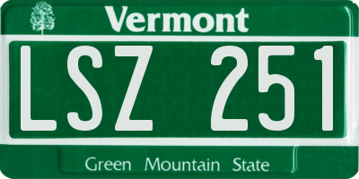 VT license plate LSZ251