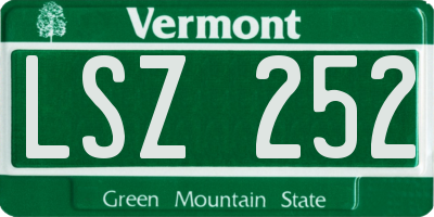 VT license plate LSZ252