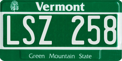 VT license plate LSZ258