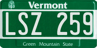 VT license plate LSZ259