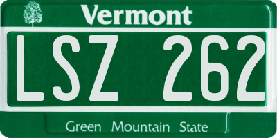 VT license plate LSZ262