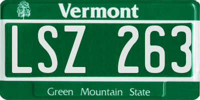 VT license plate LSZ263