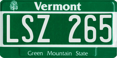 VT license plate LSZ265