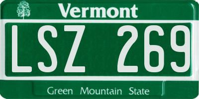VT license plate LSZ269