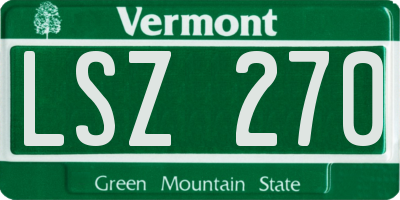 VT license plate LSZ270