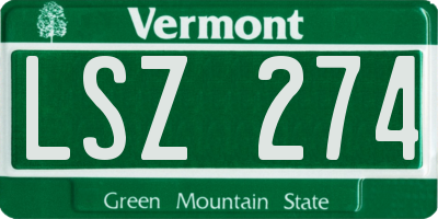 VT license plate LSZ274
