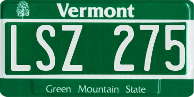 VT license plate LSZ275