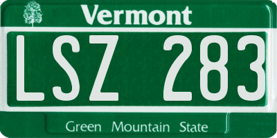 VT license plate LSZ283