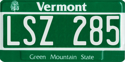 VT license plate LSZ285