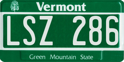 VT license plate LSZ286