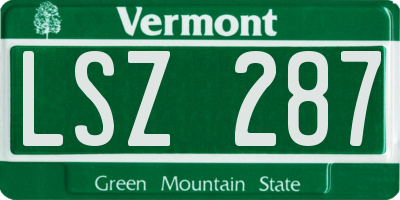 VT license plate LSZ287
