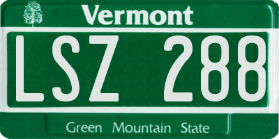 VT license plate LSZ288