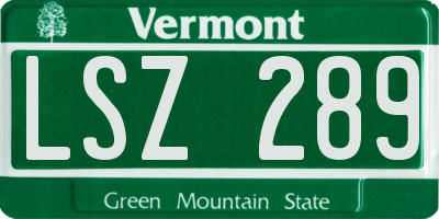VT license plate LSZ289