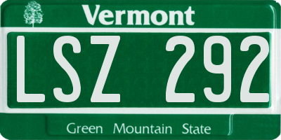 VT license plate LSZ292