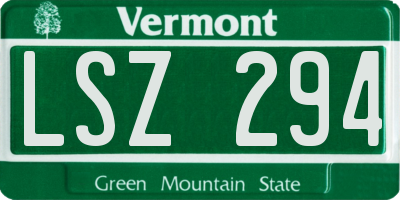 VT license plate LSZ294