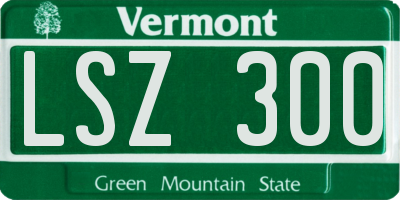 VT license plate LSZ300
