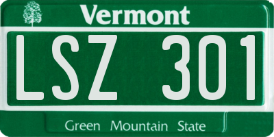 VT license plate LSZ301