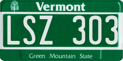 VT license plate LSZ303