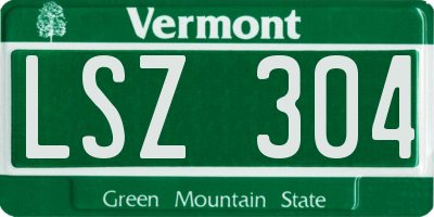 VT license plate LSZ304