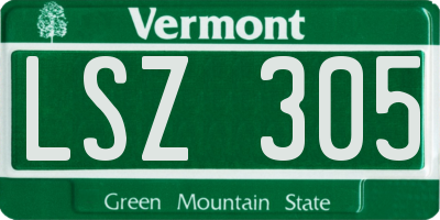 VT license plate LSZ305