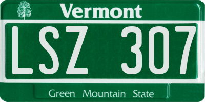 VT license plate LSZ307