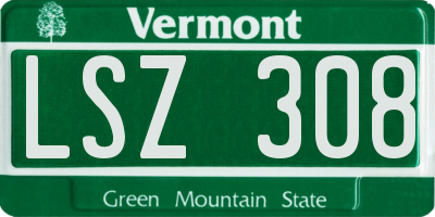 VT license plate LSZ308