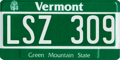 VT license plate LSZ309