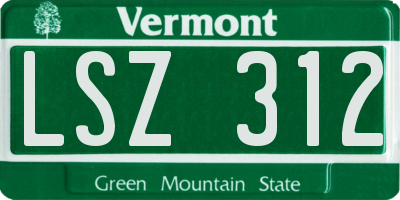 VT license plate LSZ312