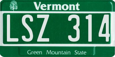 VT license plate LSZ314