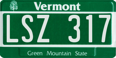 VT license plate LSZ317