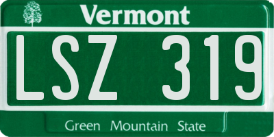 VT license plate LSZ319