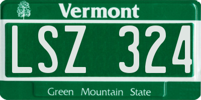 VT license plate LSZ324
