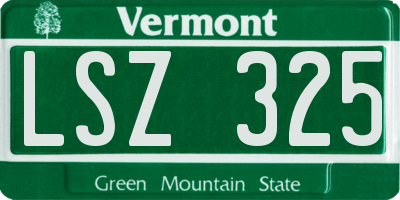 VT license plate LSZ325